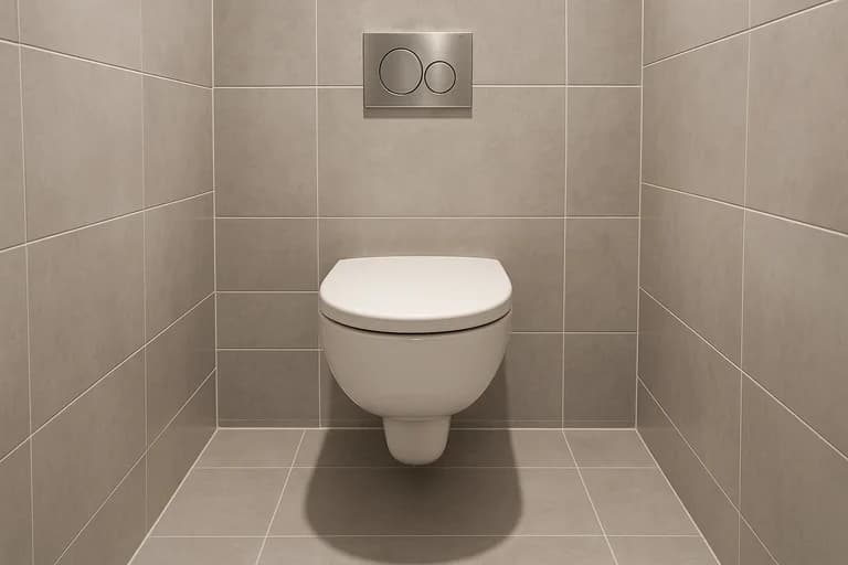 Pose de WC suspendus avec bâti support (Résidence – Saint-Max)